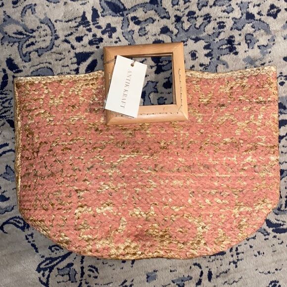 Antik Kraft Printed Straw Tote Bag! - Picture 3 of 12